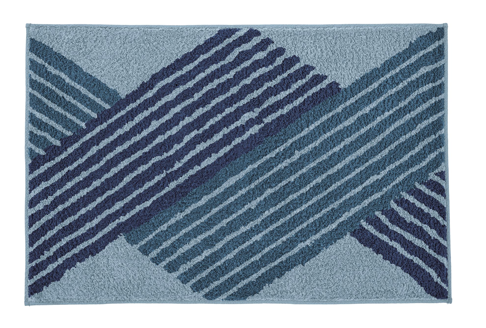 Kleine Wolke Cross tappetino da bagno 100x60 cm rettangolare blu 9181783360
