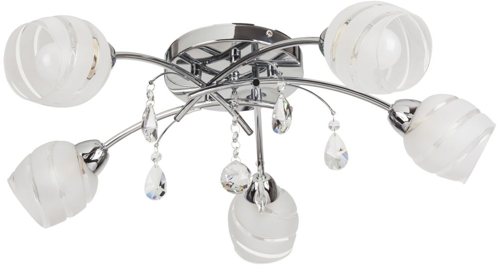 Rabalux Melissa lampada da soffitto 5x60 W bianco-cromo 2622