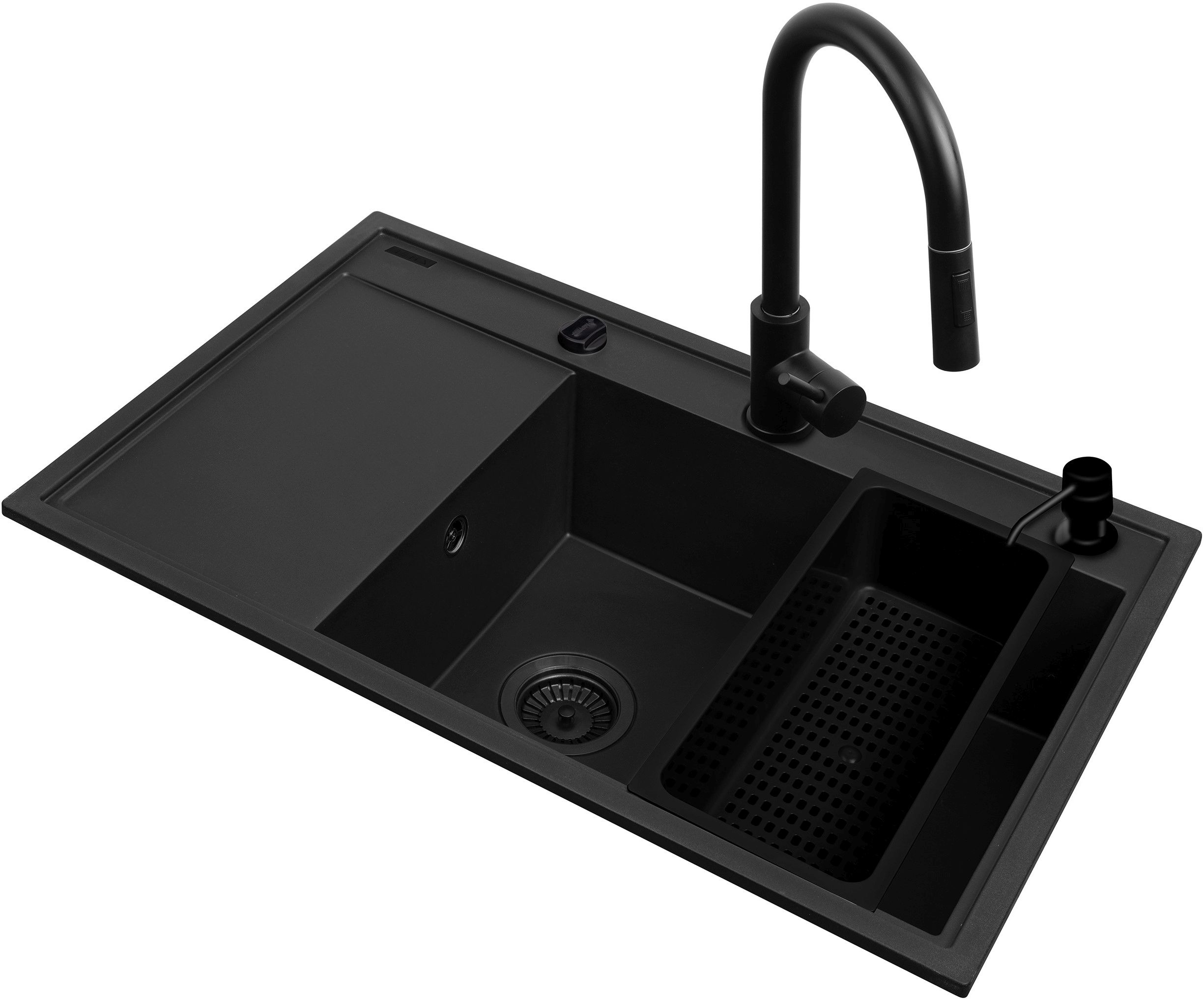 Pyramis Camea lavello con rubinetto nero/nero 070168502BE