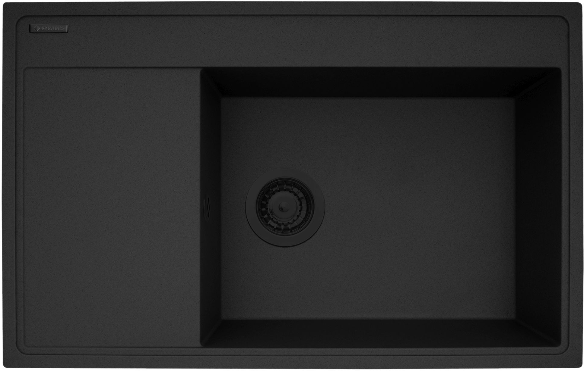 Pyramis Camea lavello in granito 79x50 cm nero 070168502