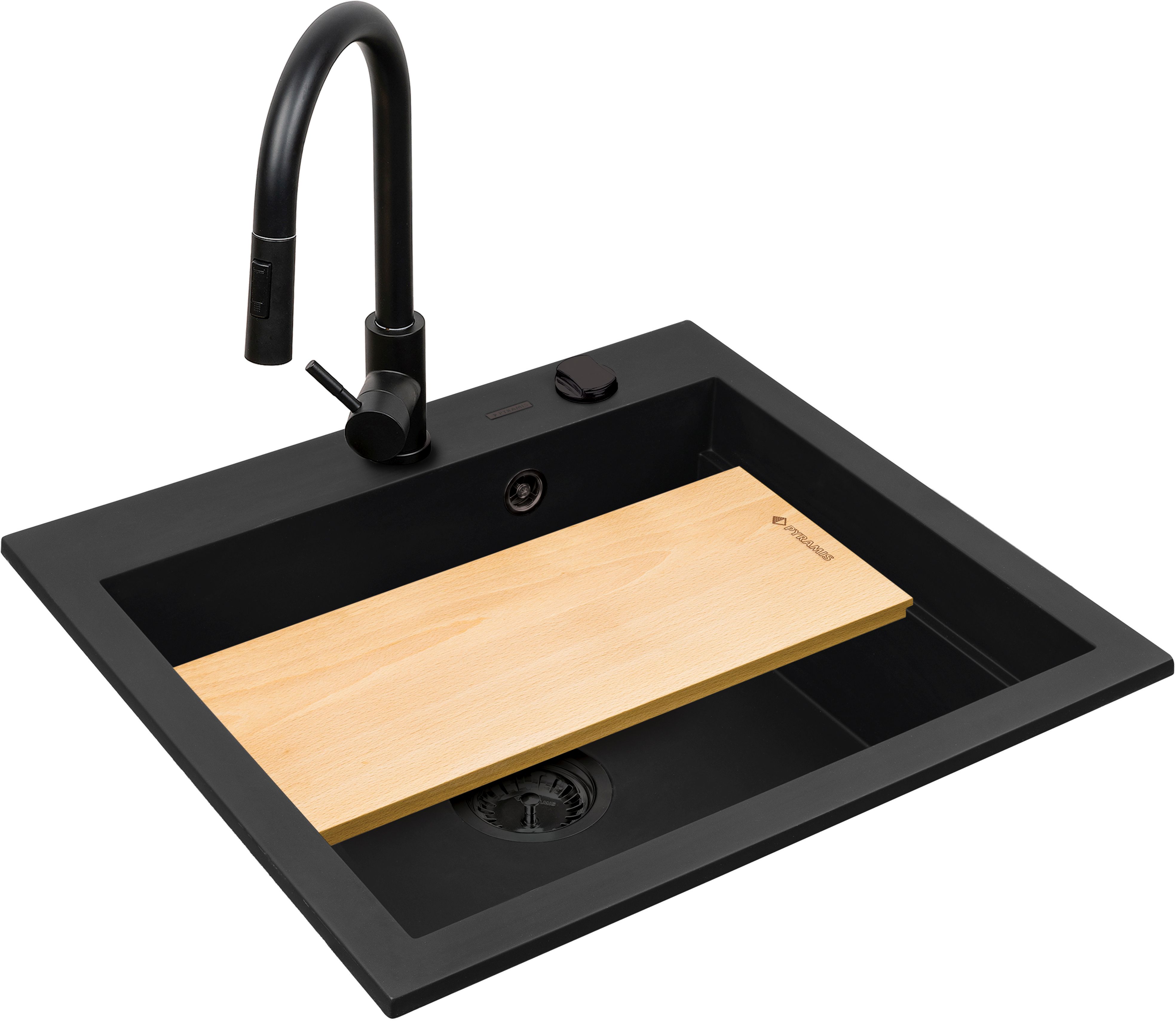 Pyramis Siros lavello con rubinetto nero/nero 070169002BE