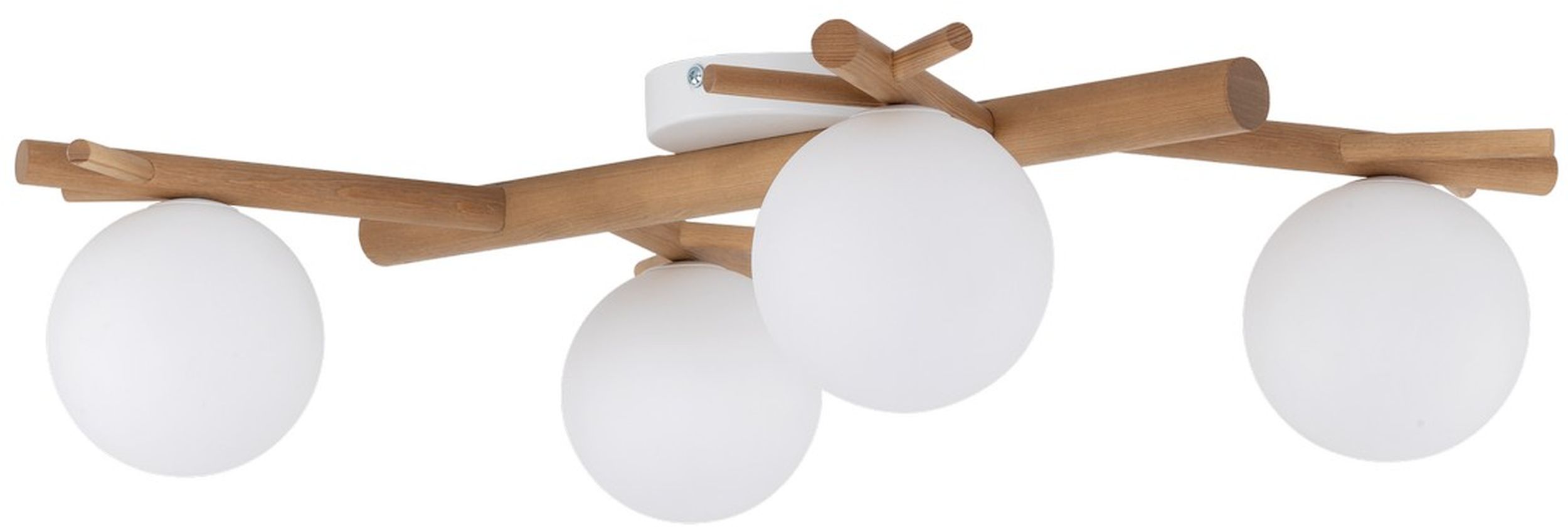 TK Lighting Sheron lampada da soffitto 4x6 W bianco-legno 5309
