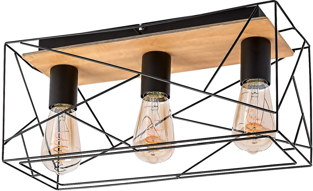 Rabalux Boire lampada da soffitto 3x40 W nero 71023