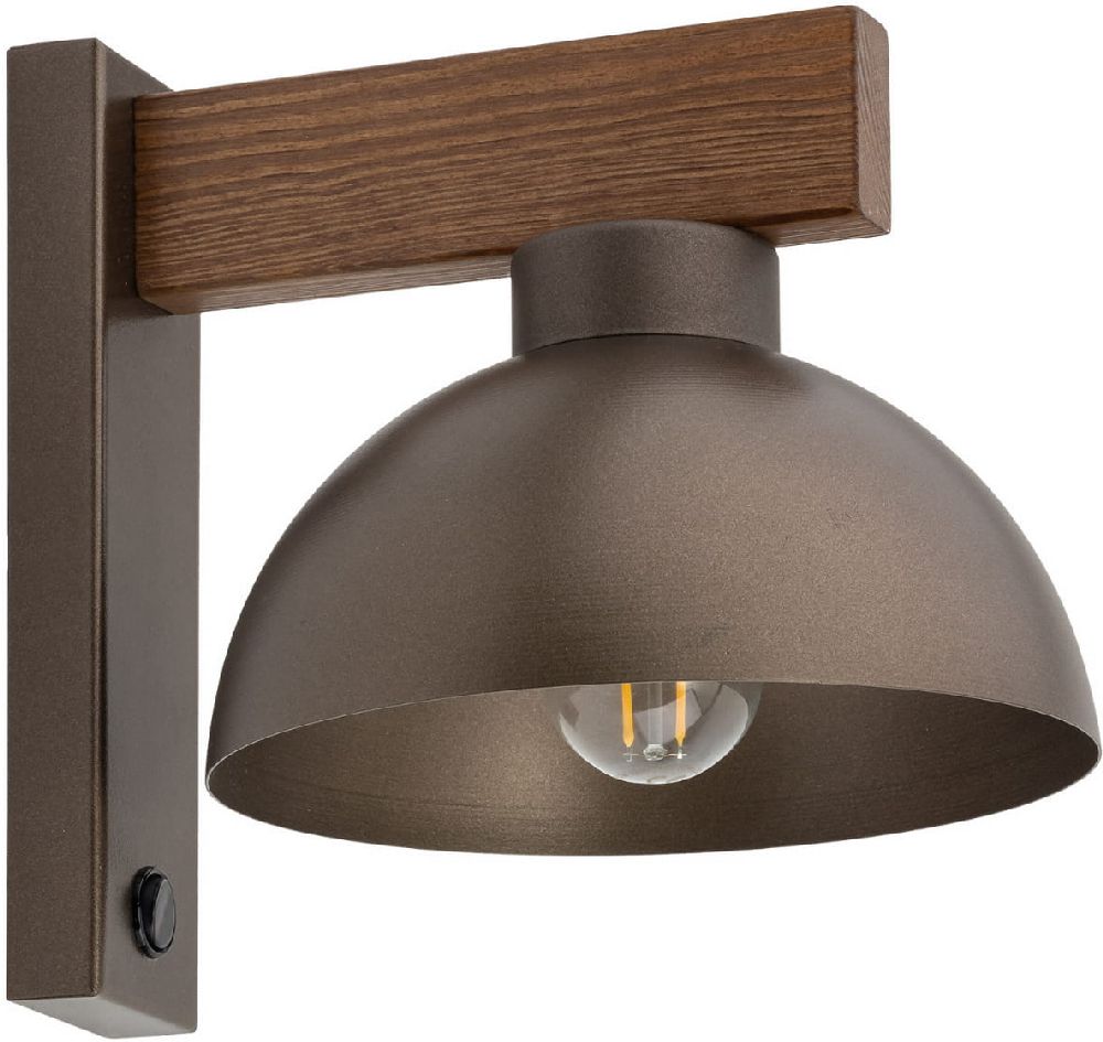 TK Lighting Oslo lampada da parete 1x15 W legno-marrone 6279