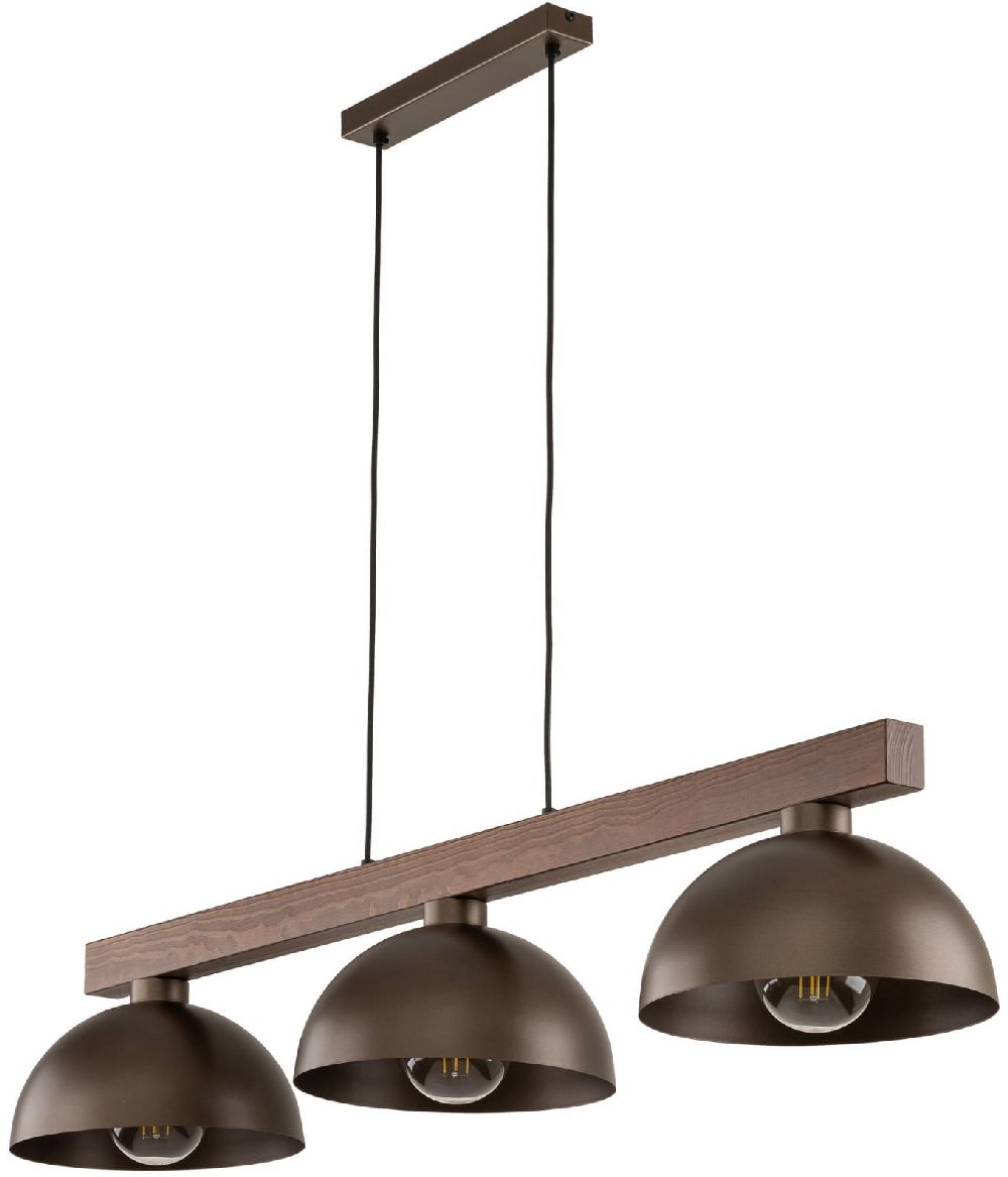 TK Lighting Oslo lampada sospesa 3x15 W legno-marrone 6299