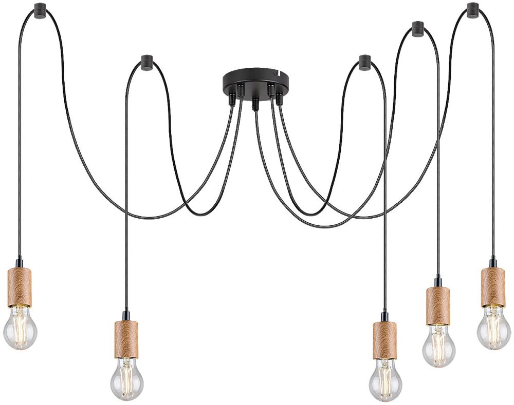 Rabalux Dollien lampada sospesa 5x60 W nero 72075