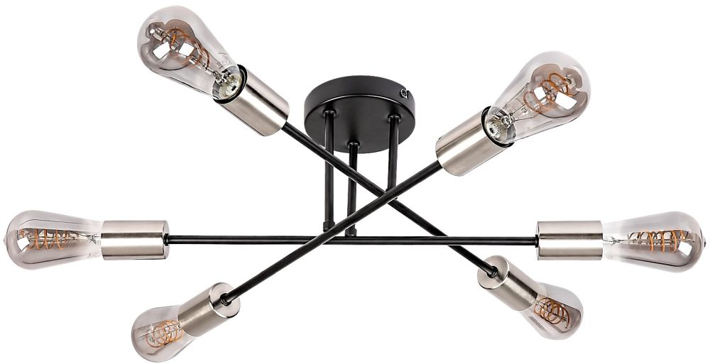 Rabalux Branwen lampada da soffitto 6x25 W nero 71026