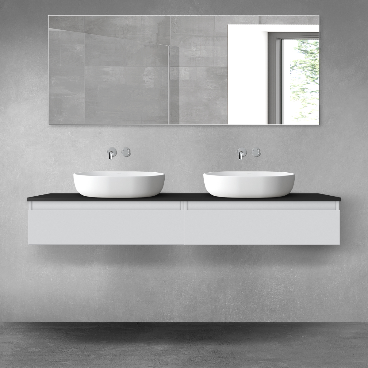 Set armadietto Oltens Vernal 60010700, piano sopra armadietto Oltens Vernal 63008300