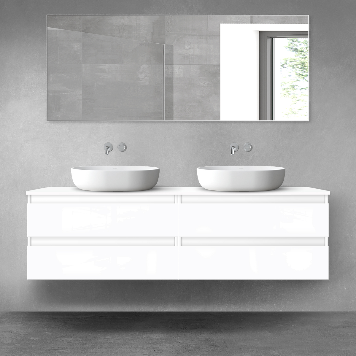 Set armadietto Oltens Vernal 60003000, piano sopra armadietto Oltens Vernal 63008000
