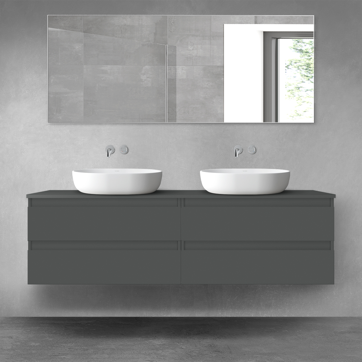 Set armadietto Oltens Vernal 60001400, piano sopra armadietto Oltens Vernal 63008400