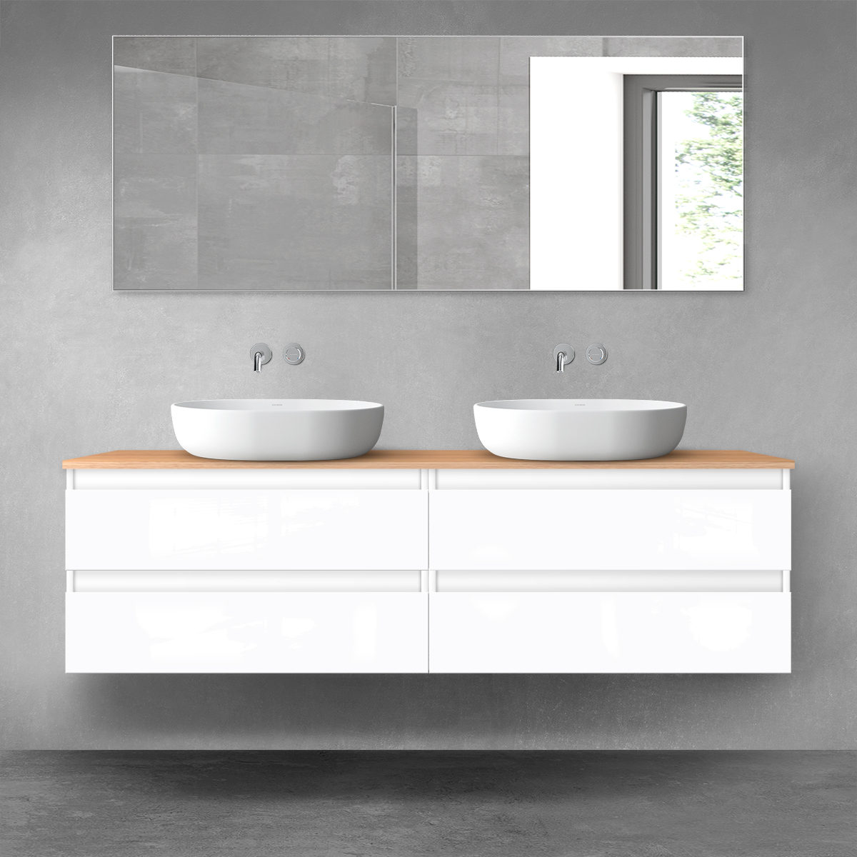 Set armadietto Oltens Vernal 60003000, piano sopra armadietto Oltens Vernal 63008060