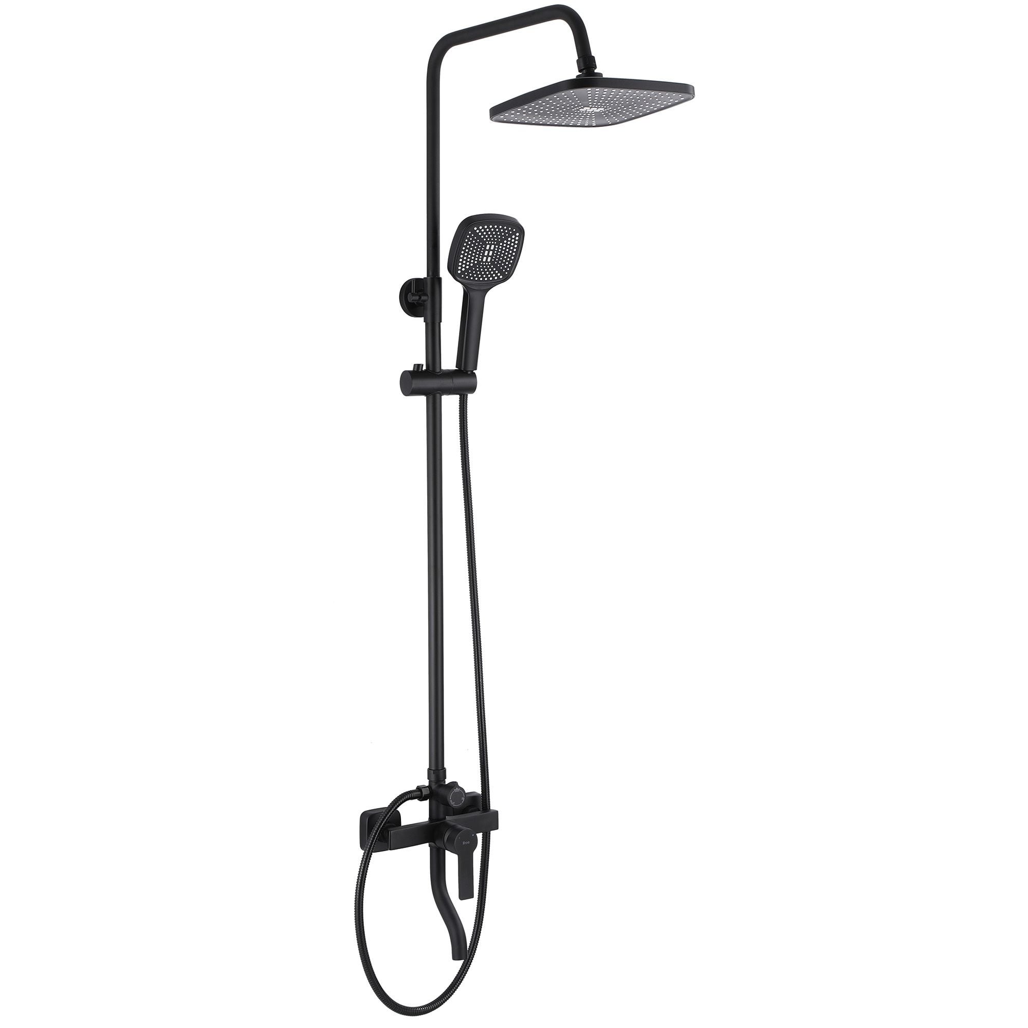 Rea Argus set per vasca e doccia a parete con soffione nero REA-P2389