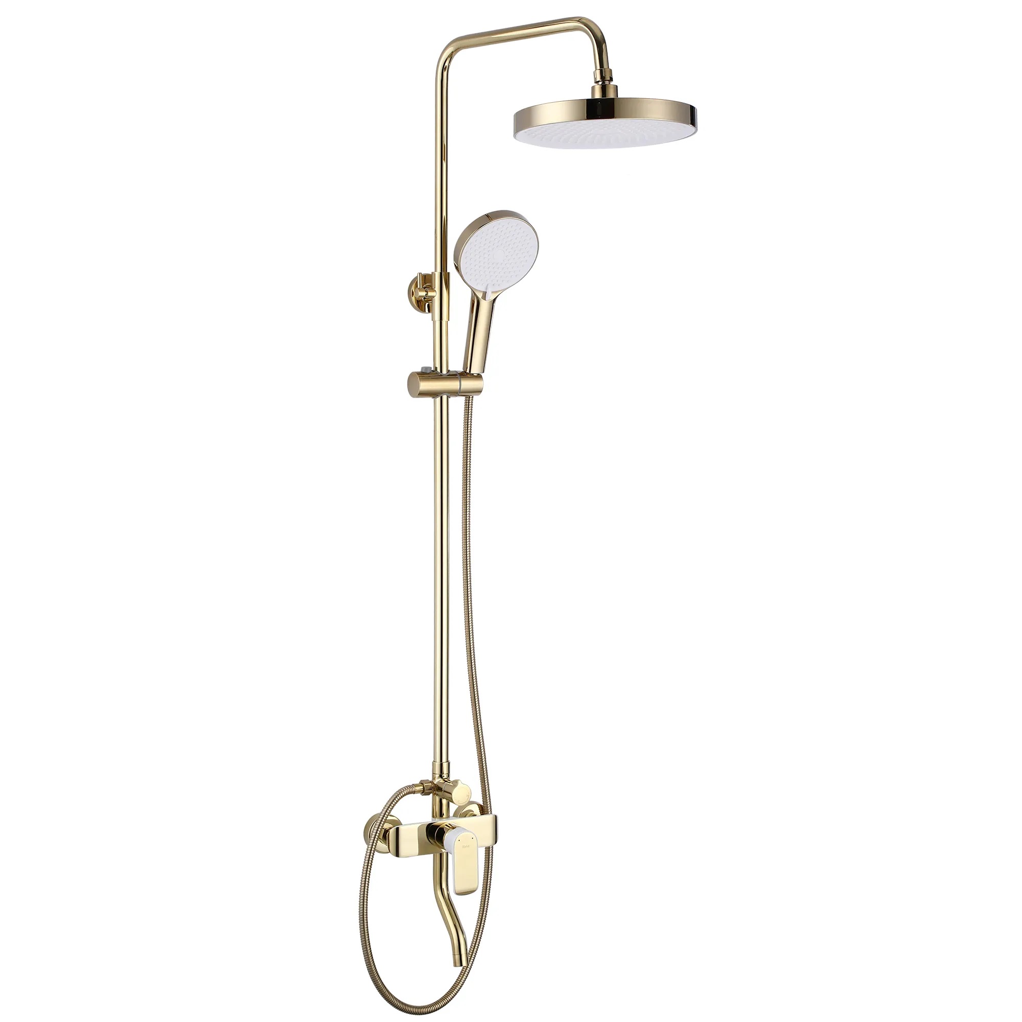 Rea Bloom set doccia a parete con soffione bianco-oro REA-P9529