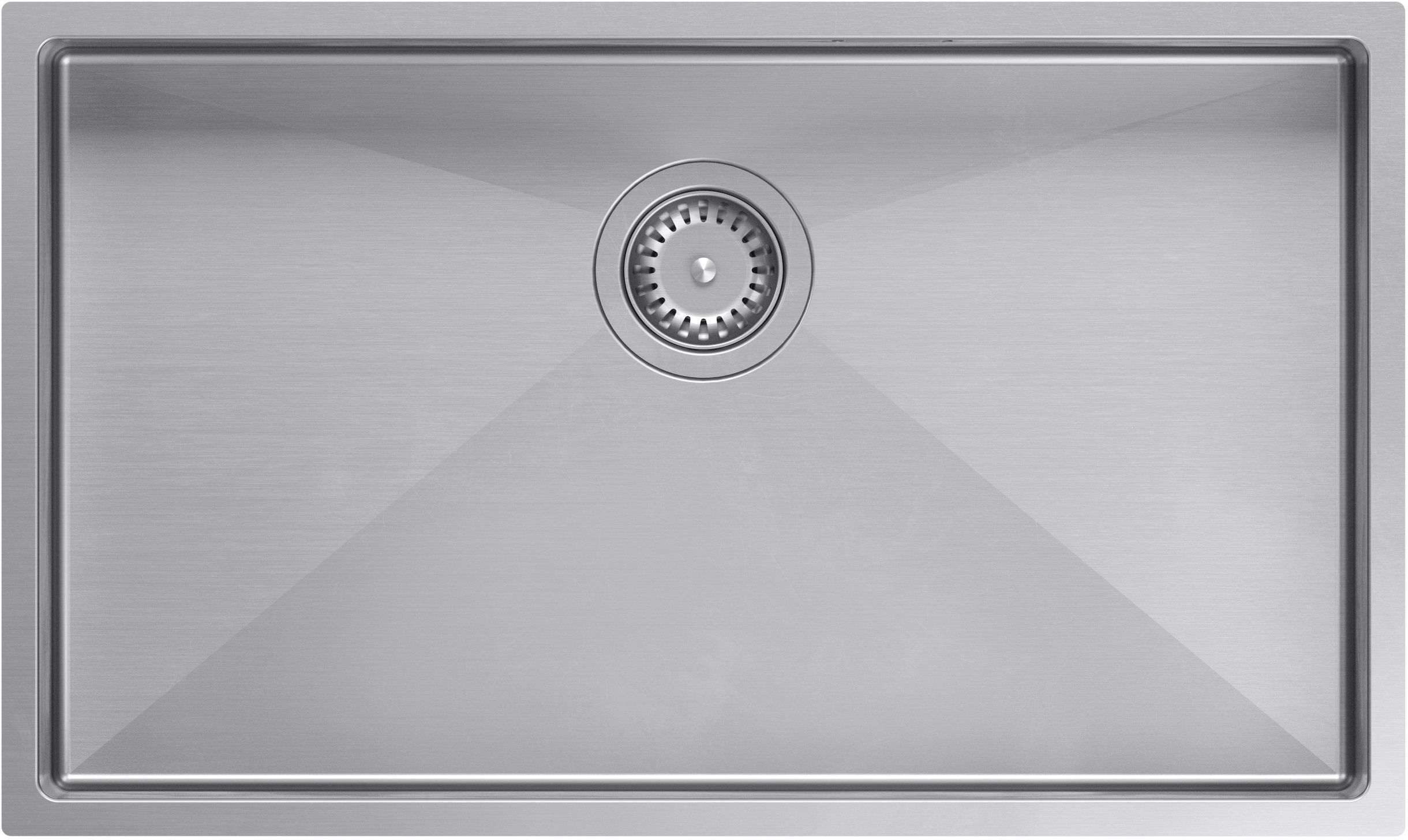 Quadron Anthony lavello in acciaio con sifone 74x44 cm MF7444BS