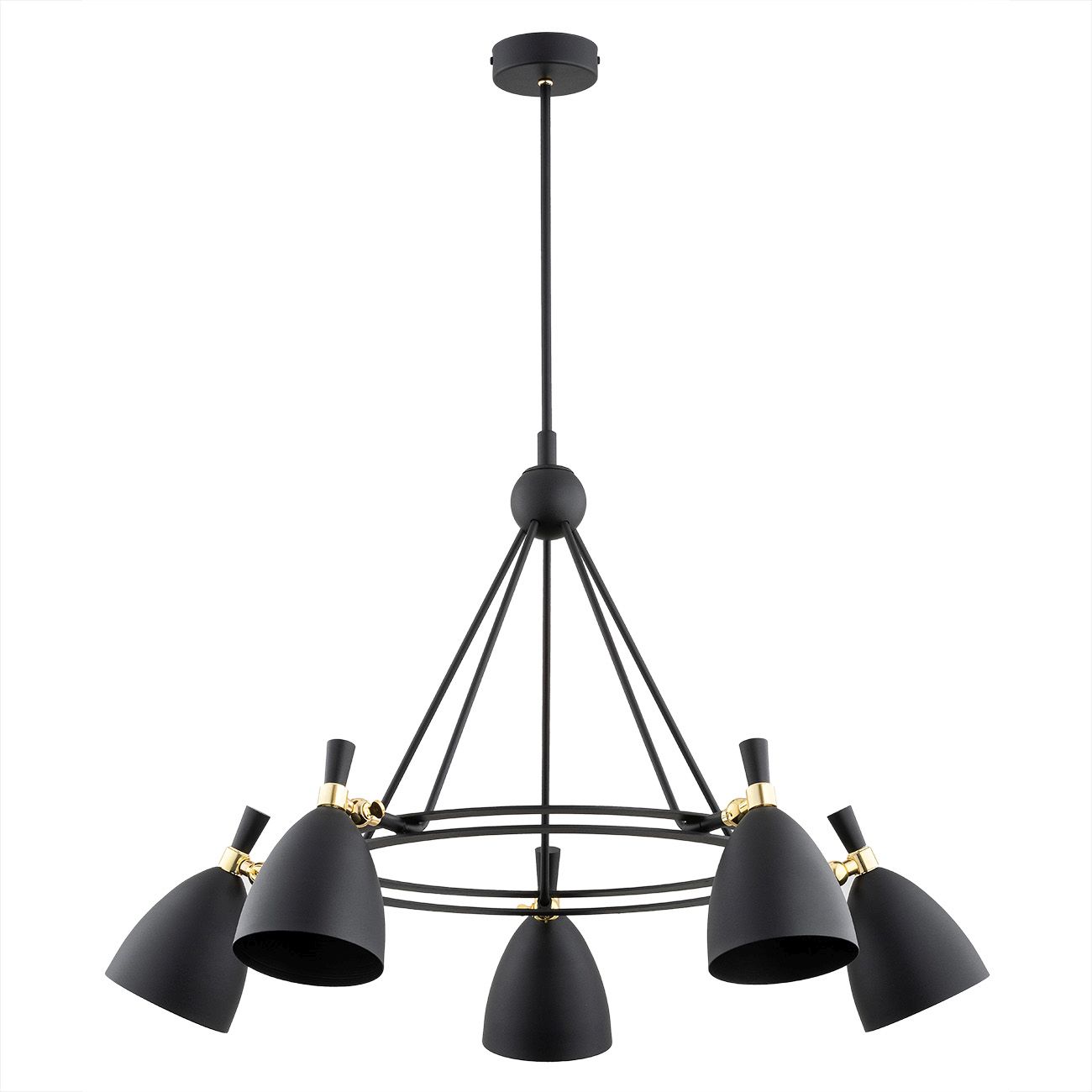 Argon Charlotte lampada sospesa 5x15 W nero-ottone 2118