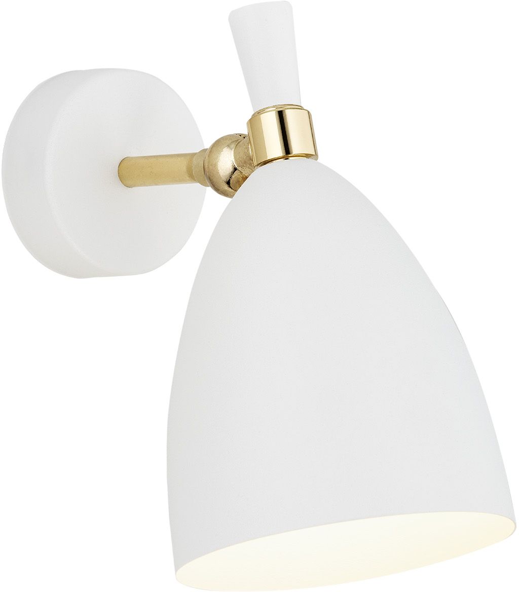 Argon Charlotte lampada da parete 1x15 W bianco-ottone 4699