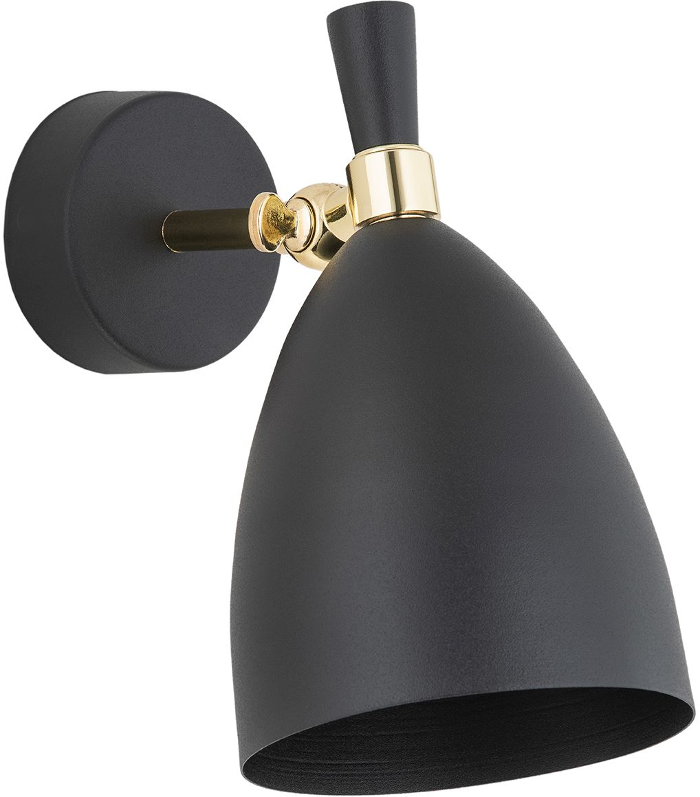 Argon Charlotte lampada da parete 1x15 W nero-ottone 4701