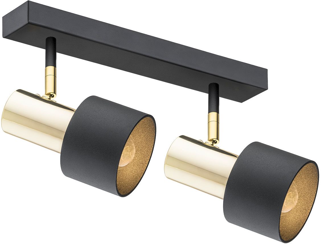 Argon Doria lampada da soffitto 2x15 W nero-ottone 925