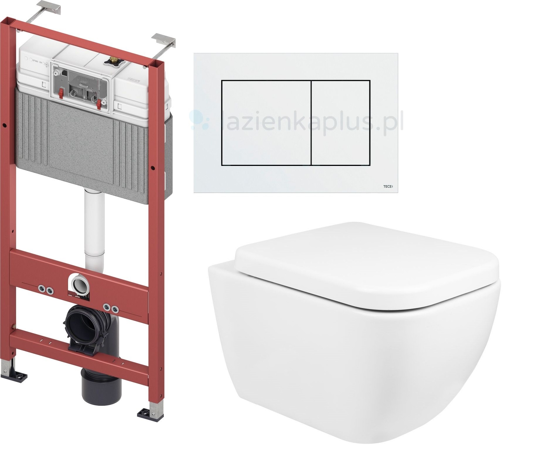 Set vaso WC Oltens Vernal 42002000, modulo di installazione Tece Base 9400407, 45103000, 9.240.400