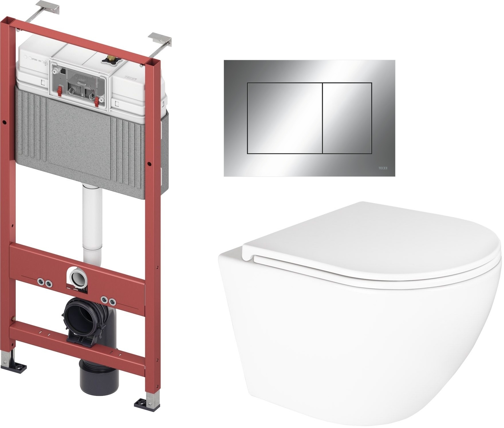 Set modulo di installazione Tece Base 9400407, vaso WC Oltens Hamnes Kort 42519000, 45111000, 9.240.401