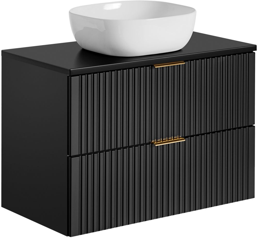 Set armadietto Comad Adel Black ADEL BLACK 82-80-B-2S, lavabo Comad Smile UM-6252SMILE40DP, ADEL BLACK 89-80-B