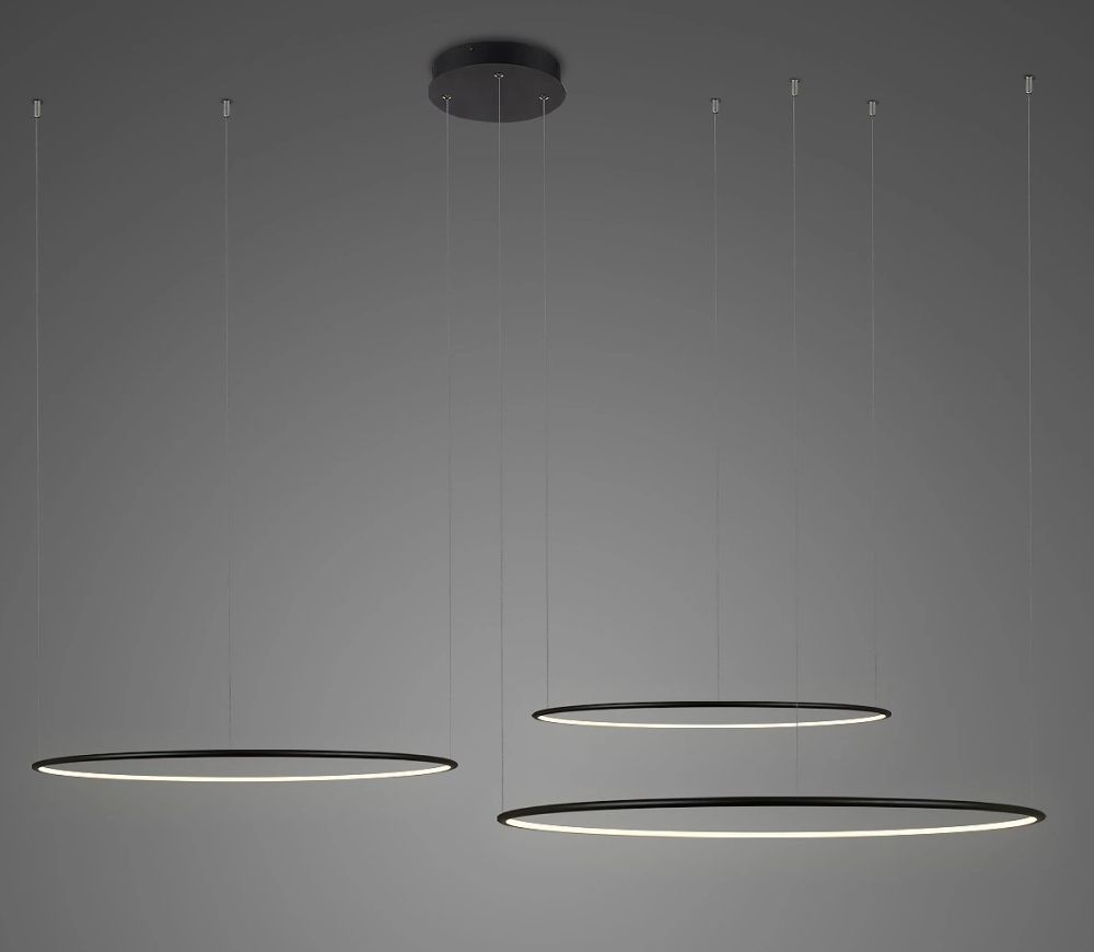 Altavola Design Ledowe Okręgi lampada sospesa 3x91 W nero LA075/CO3_100_in_3k_black