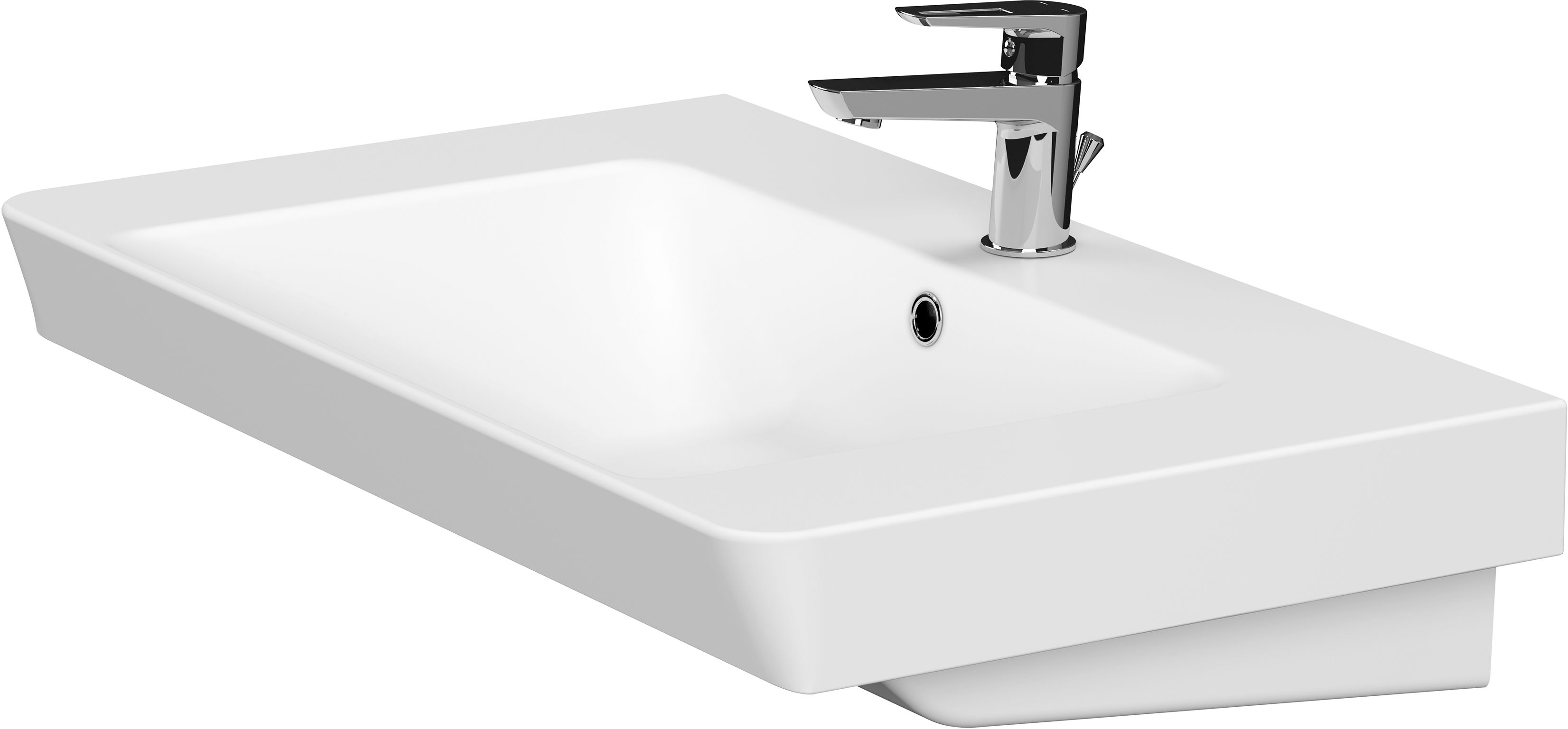 Cersanit Mille lavabo 81x48.5 cm rettangolare a parete-da mobile bianco K675-003