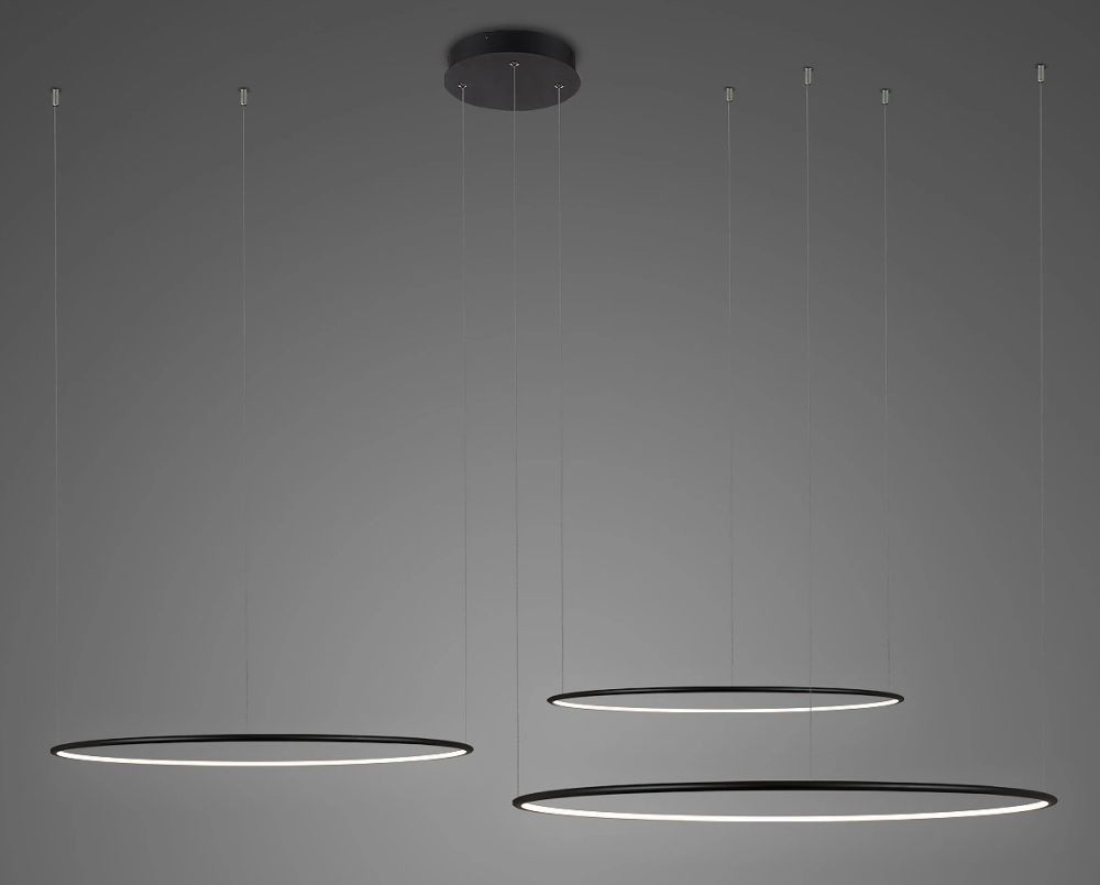 Altavola Design Ledowe Okręgi lampada sospesa 3x113 W nero LA075/CO3_120_in_3k_black