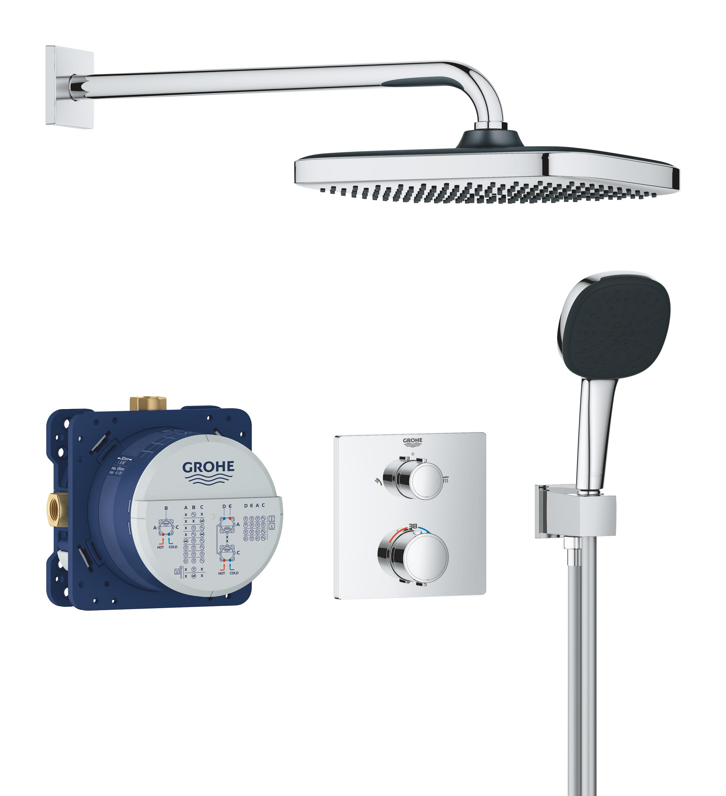 Grohe Vitalio Comfort set doccia da incasso con termostato con soffione StarLight Chrome 34882000