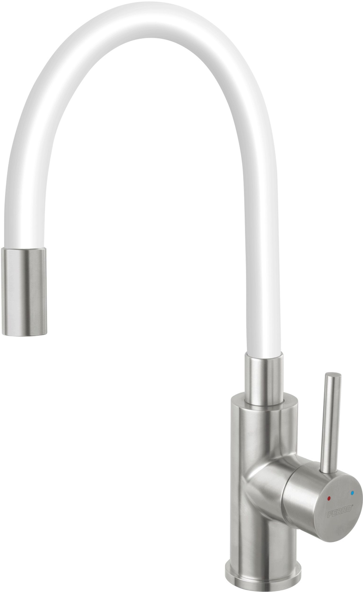 Ferro Zumba rubinetto da cucina verticale bianco-inox BZA4WSS