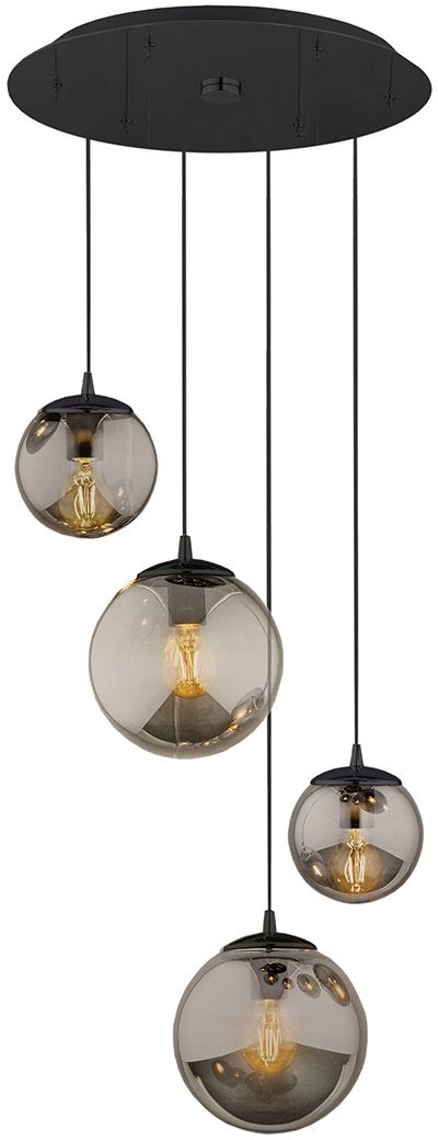 Argon Frisco lampada sospesa 4x15 W nero-fumé 1843