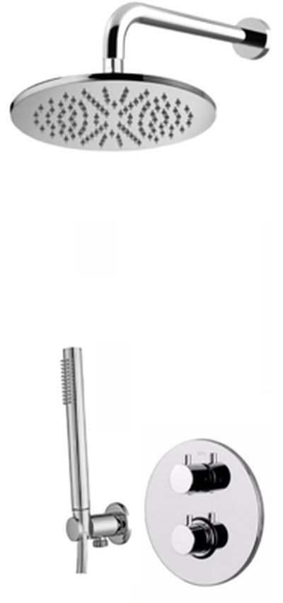 Paffoni Light set per vasca e doccia da incasso con termostato con soffione cromo LIQ018ZSC2A