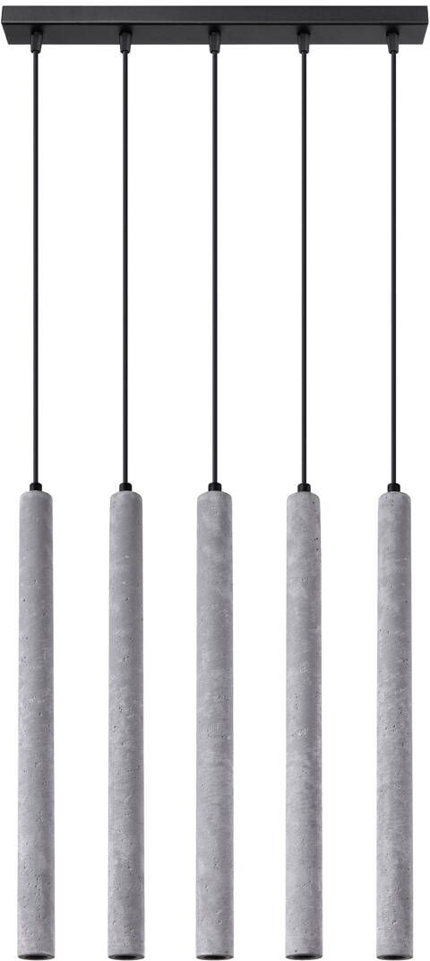 Sollux Lighting Pastelo lampada sospesa 5x8 W nero-grigio/cenere SL.1274