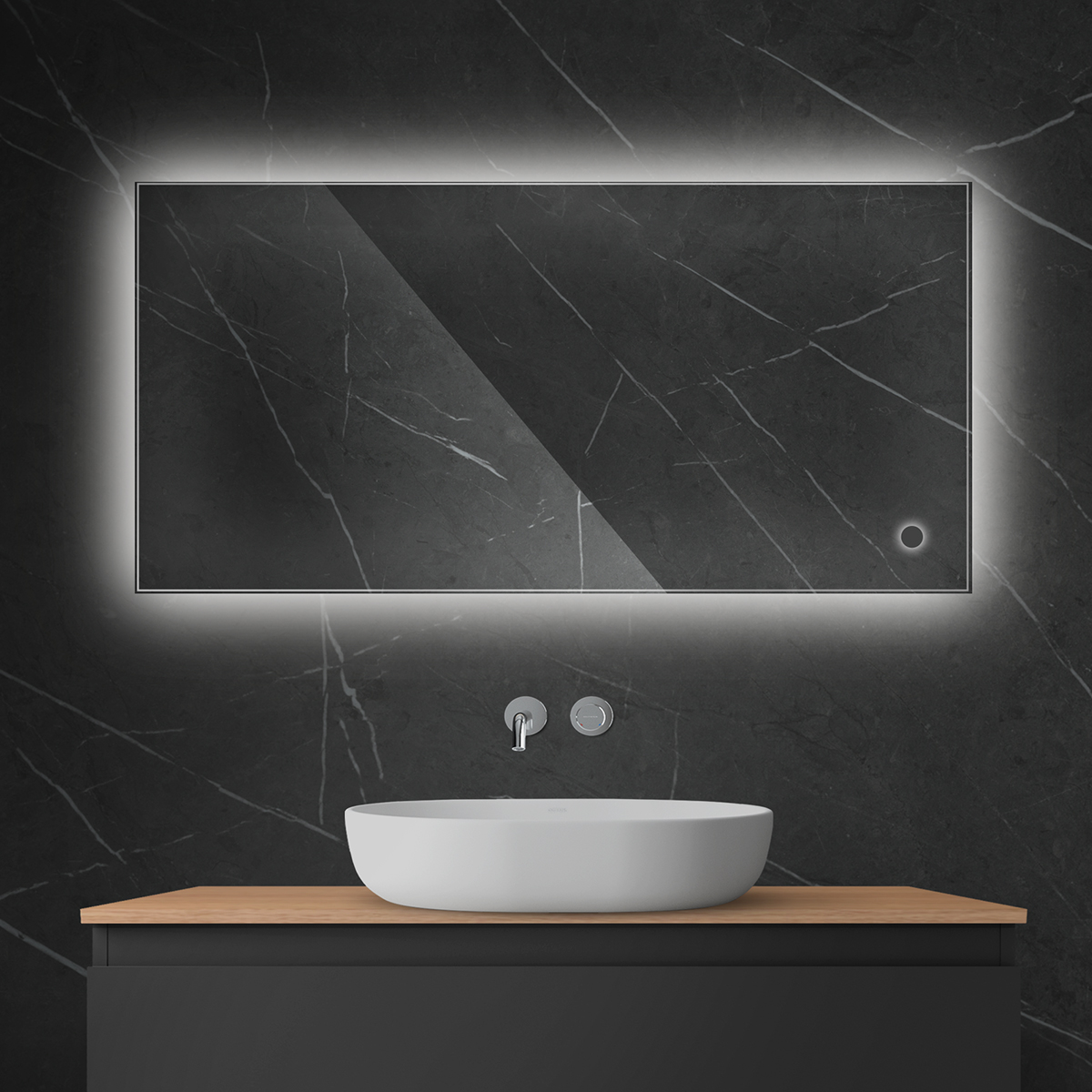 Oltens Nordlis specchio 60x120 cm rettangolare con illuminazione con tappetino riscaldante 64112000