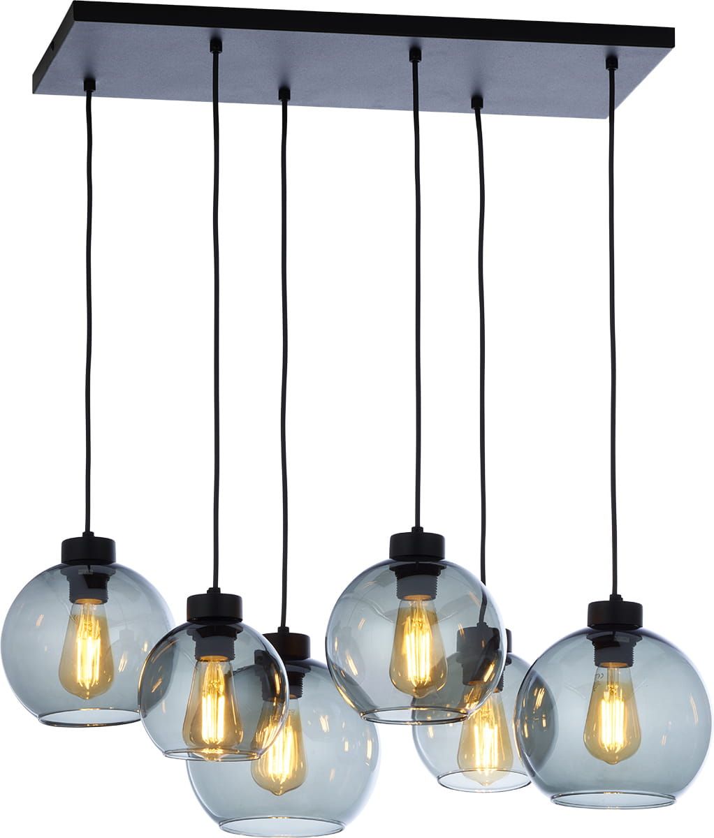 TK Lighting Cubus lampada sospesa 6x15 W nero-grafite 2833
