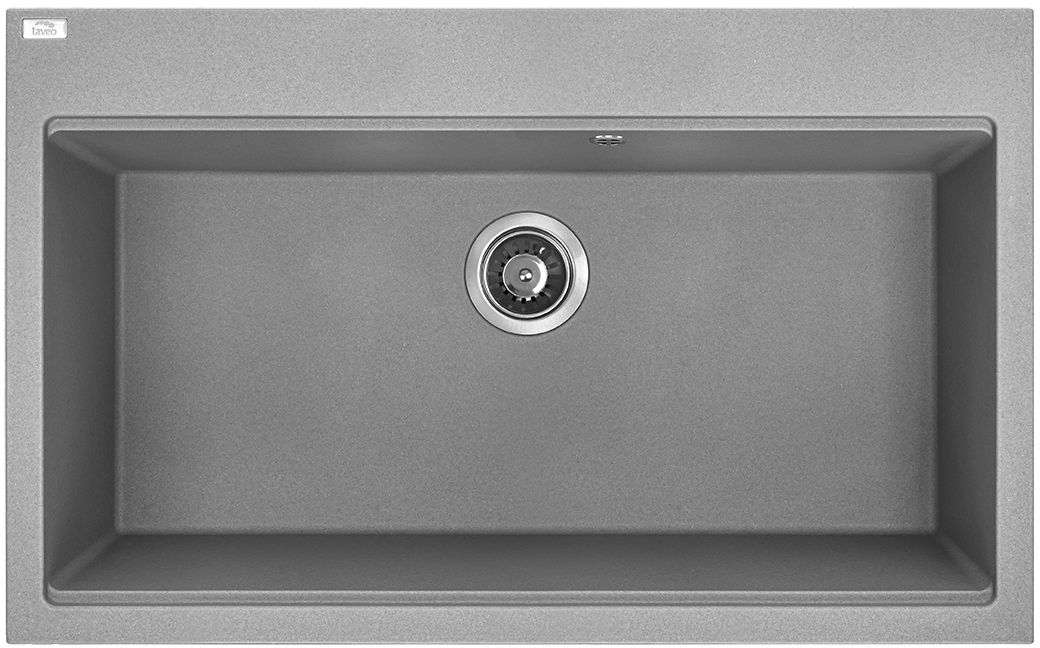 Laveo Tau lavello in granito 80x50 cm grigio/grafite/inox SBT5108