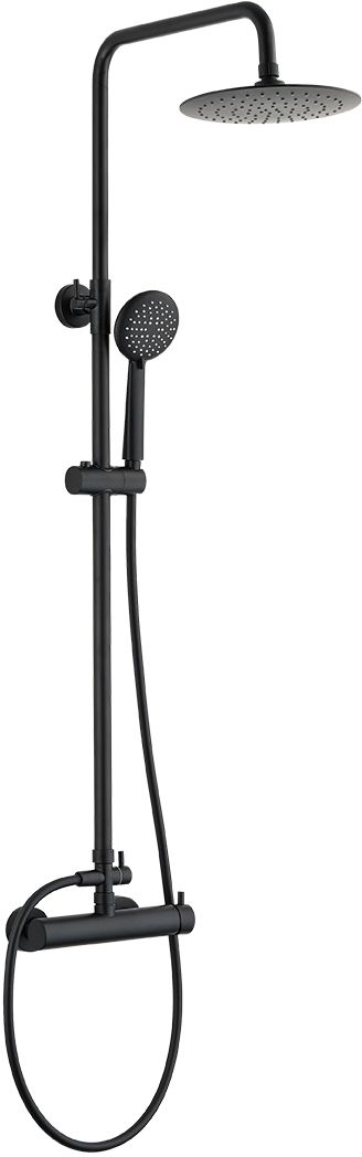 Kuchinox Nortes set doccia a parete con soffione nero PKN70OB
