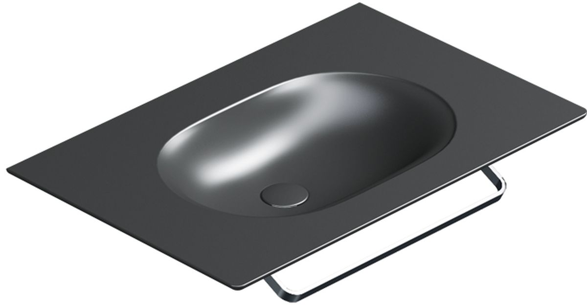 Catalano Horizon lavabo 75x50 cm rettangolare a parete-da mobile nero 0520760022