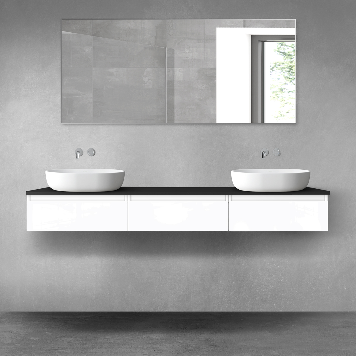 Set armadietto Oltens Vernal 60009000, piano sopra armadietto Oltens Vernal 63009300