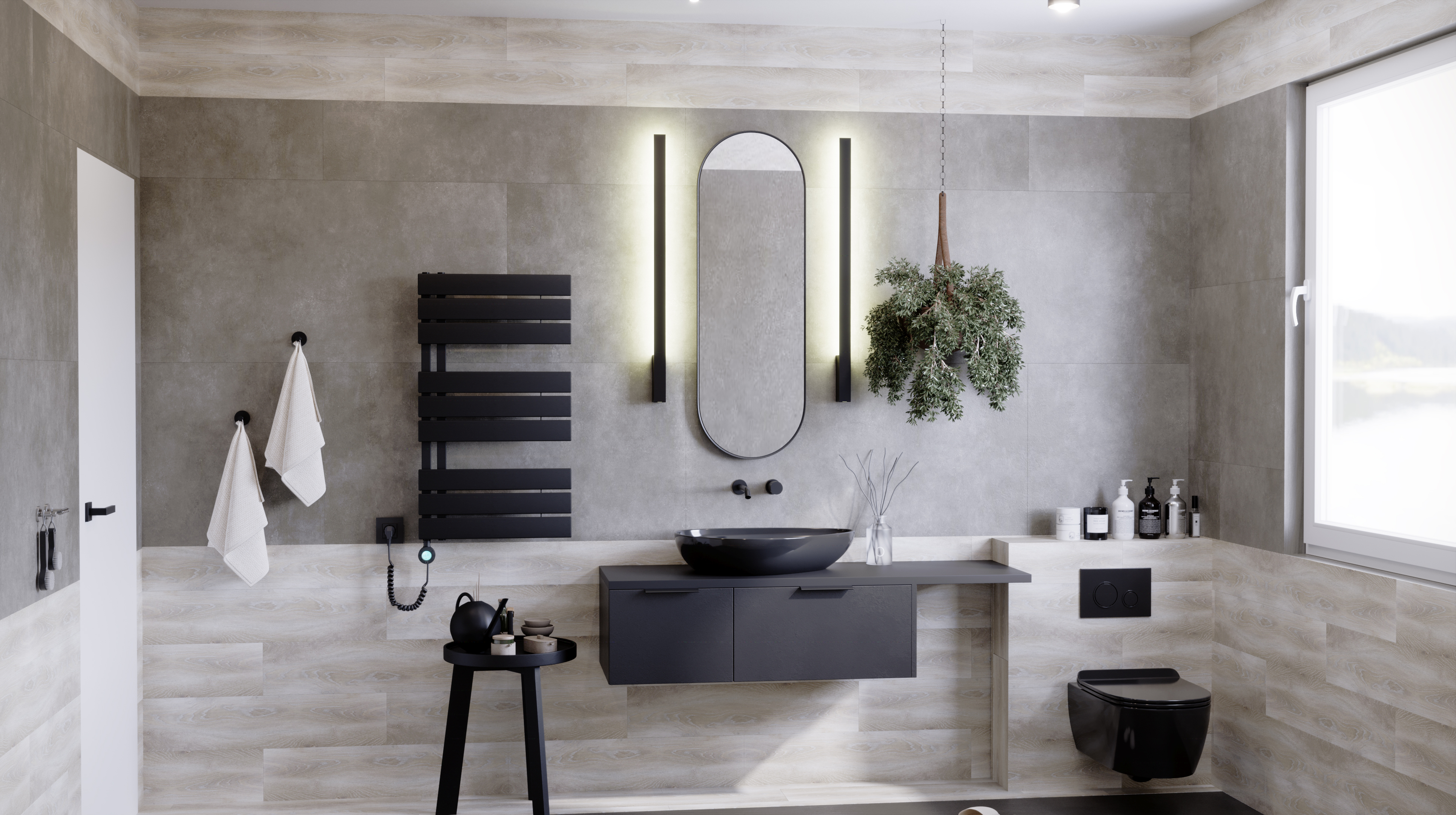 Set radiatore elettrico Luxrad Nobile Elektro NOB870500S040ERG, riscaldatore elettrico Luxrad GLX GLX300CZ