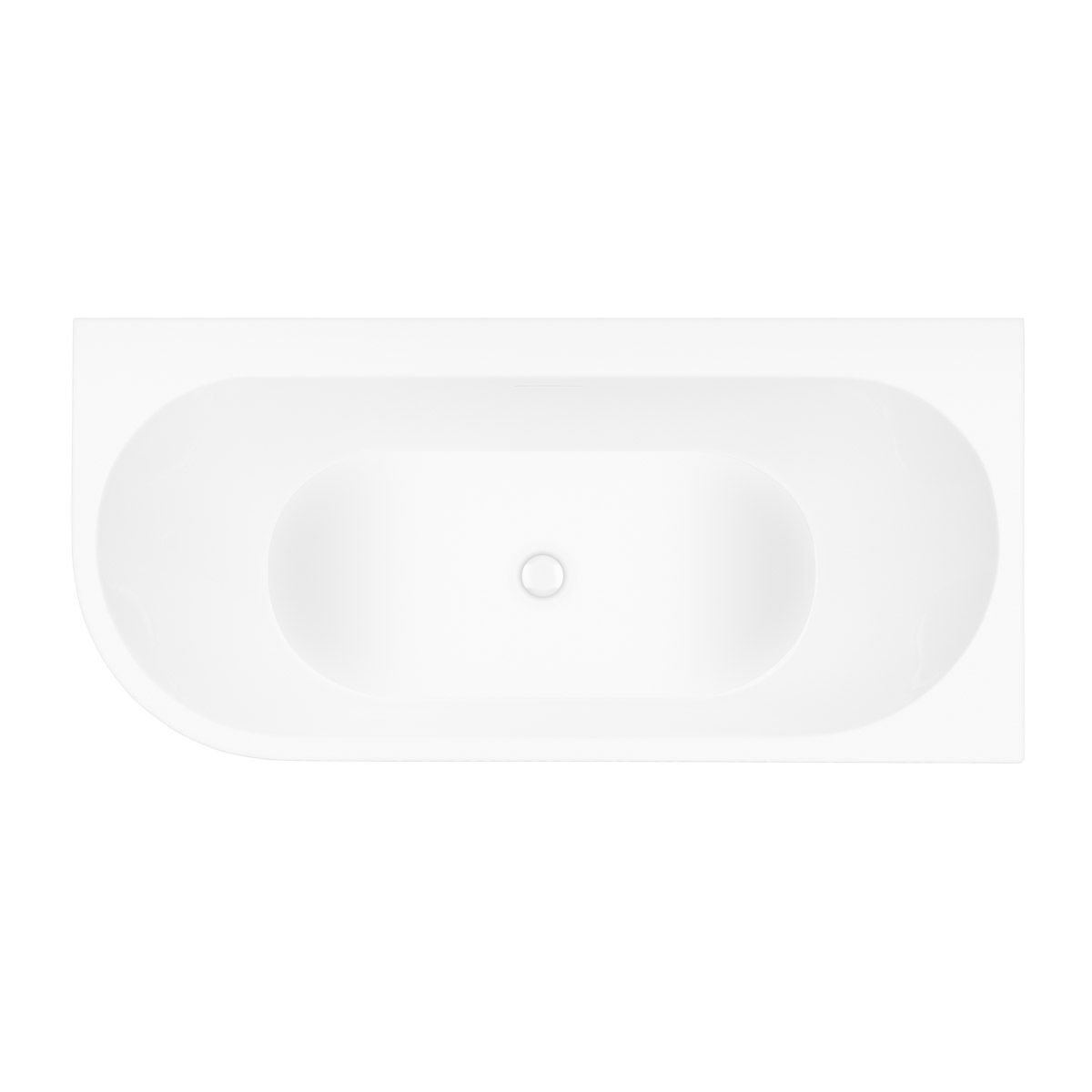 Set vasca da bagno angolare Oltens Hulda 11002000, copertura piletta Oltens 09002000