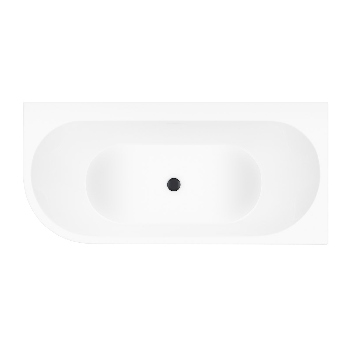 Set vasca da bagno angolare Oltens Hulda 11002000, copertura piletta Oltens 09002300