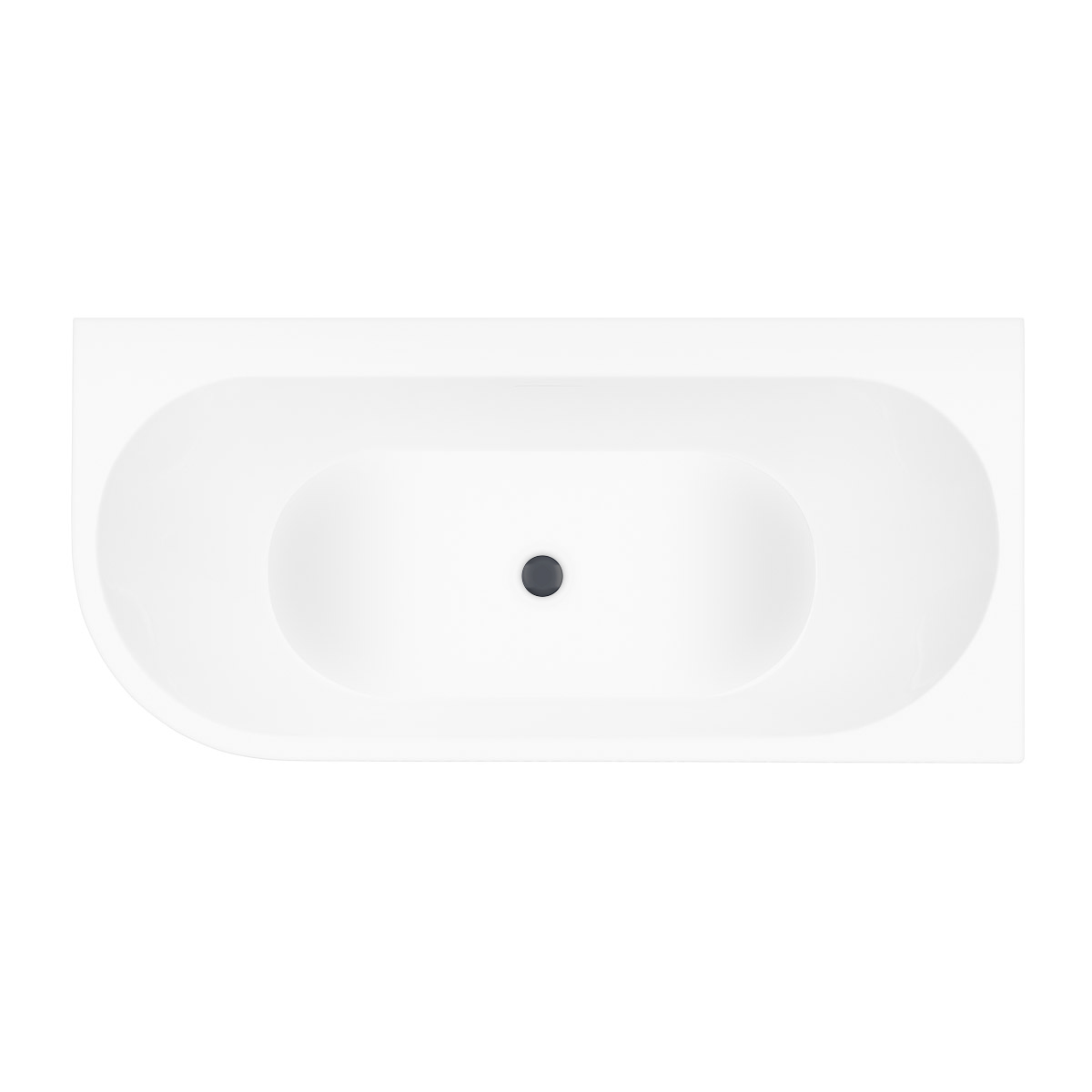 Set vasca da bagno angolare Oltens Hulda 11002000, copertura piletta Oltens 09002400