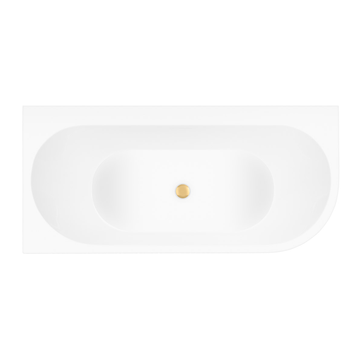 Set vasca da bagno angolare Oltens Hulda 11003000, copertura piletta Oltens 09002810