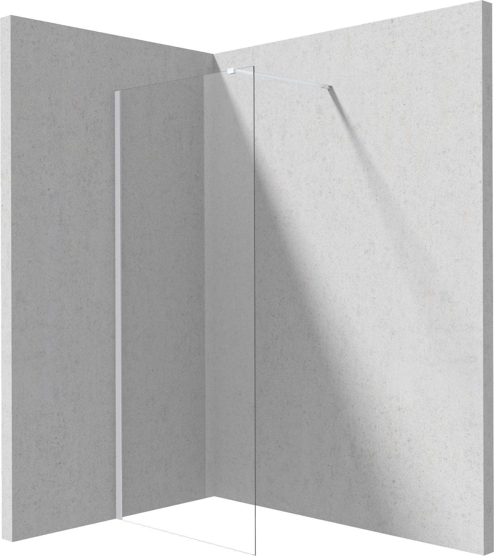 Deante Prizma parete doccia walk-in 90 cm bianco opaca/vetro trasparente KTJ_A39P