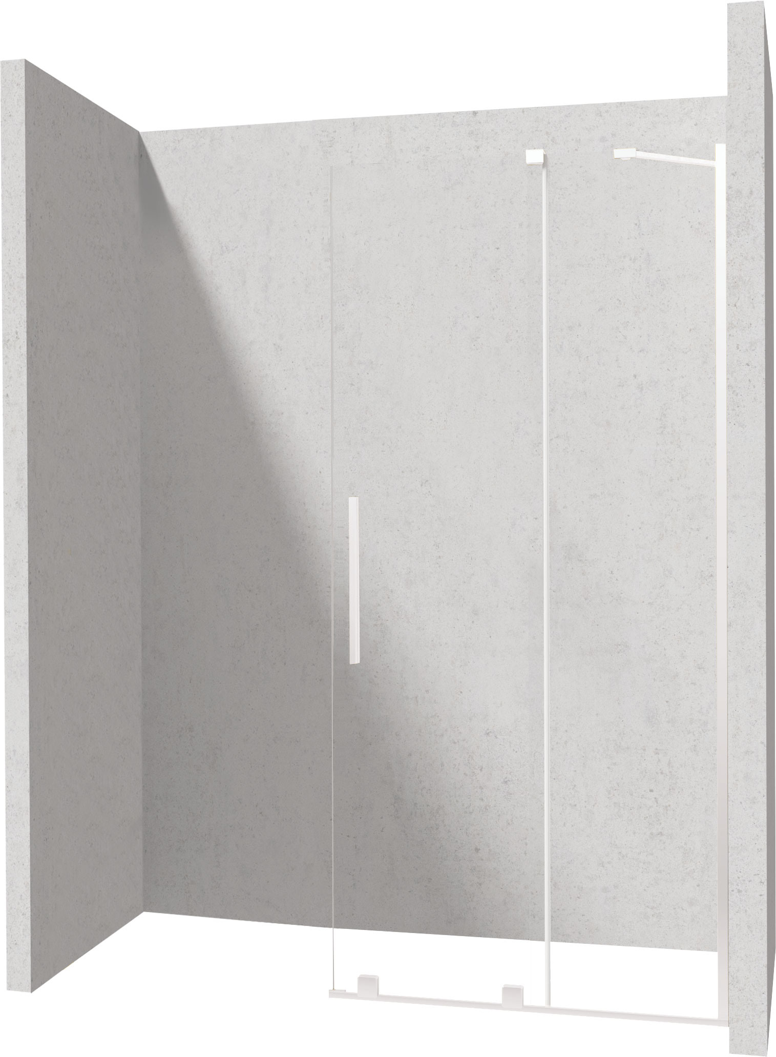 Deante Prizma parete doccia walk-in 120 cm bianco opaca/vetro trasparente KTJ_A32R