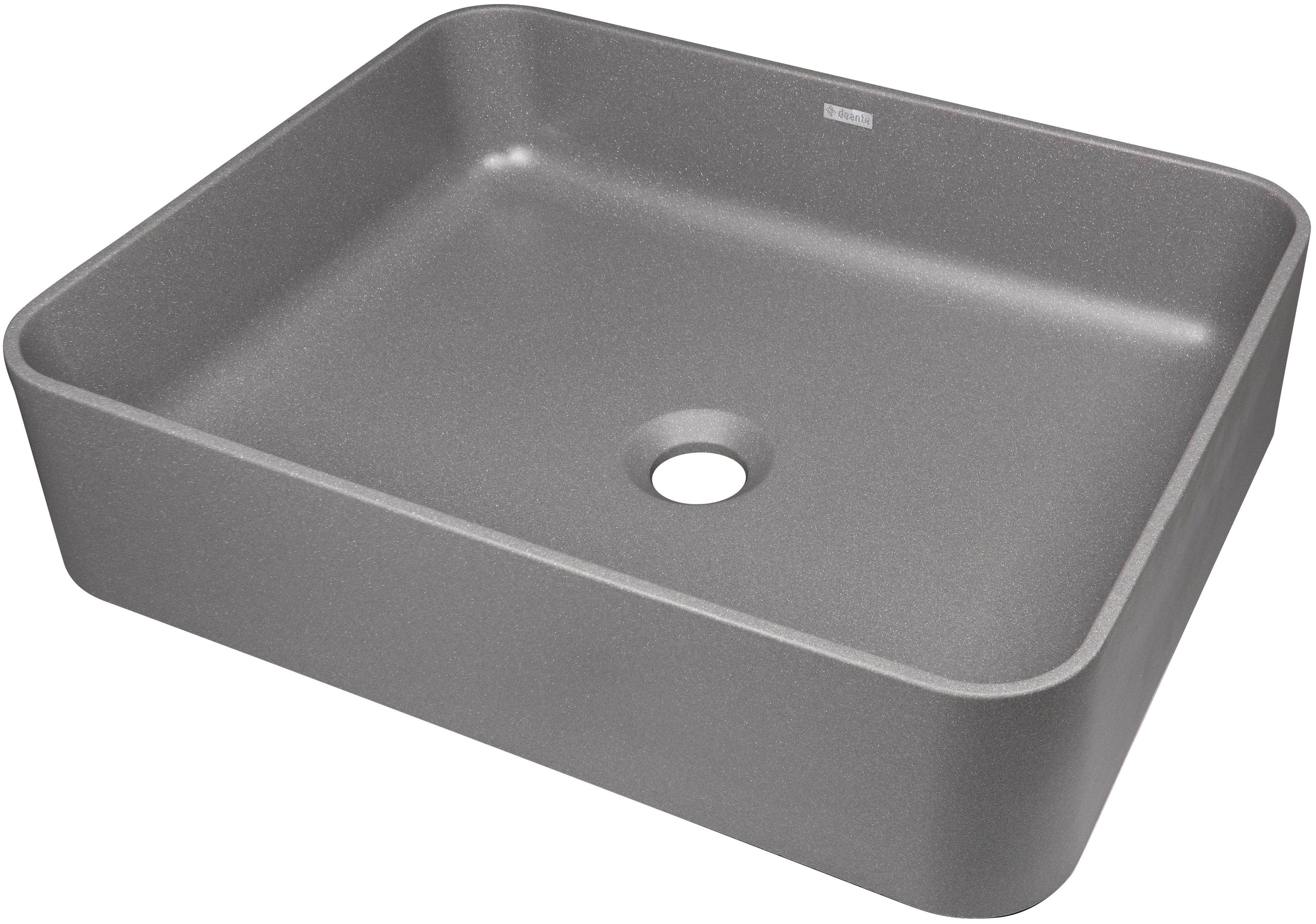 Deante Temisto lavabo 50x40 cm rettangolare da appoggio antracite CQT_TU5S