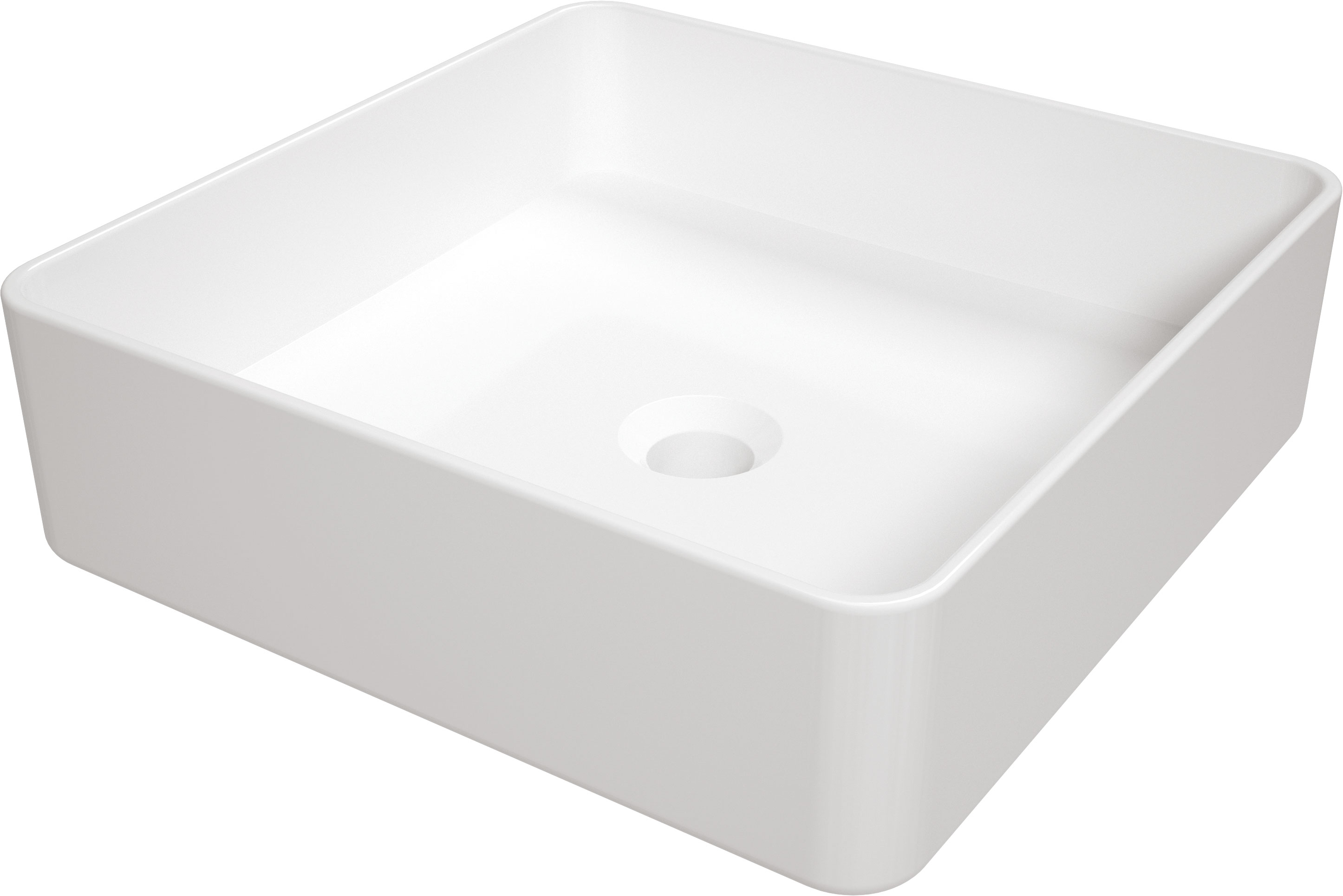Deante Square lavabo 40.5x40.5 cm quadrata da appoggio bianco CGS_6U4S