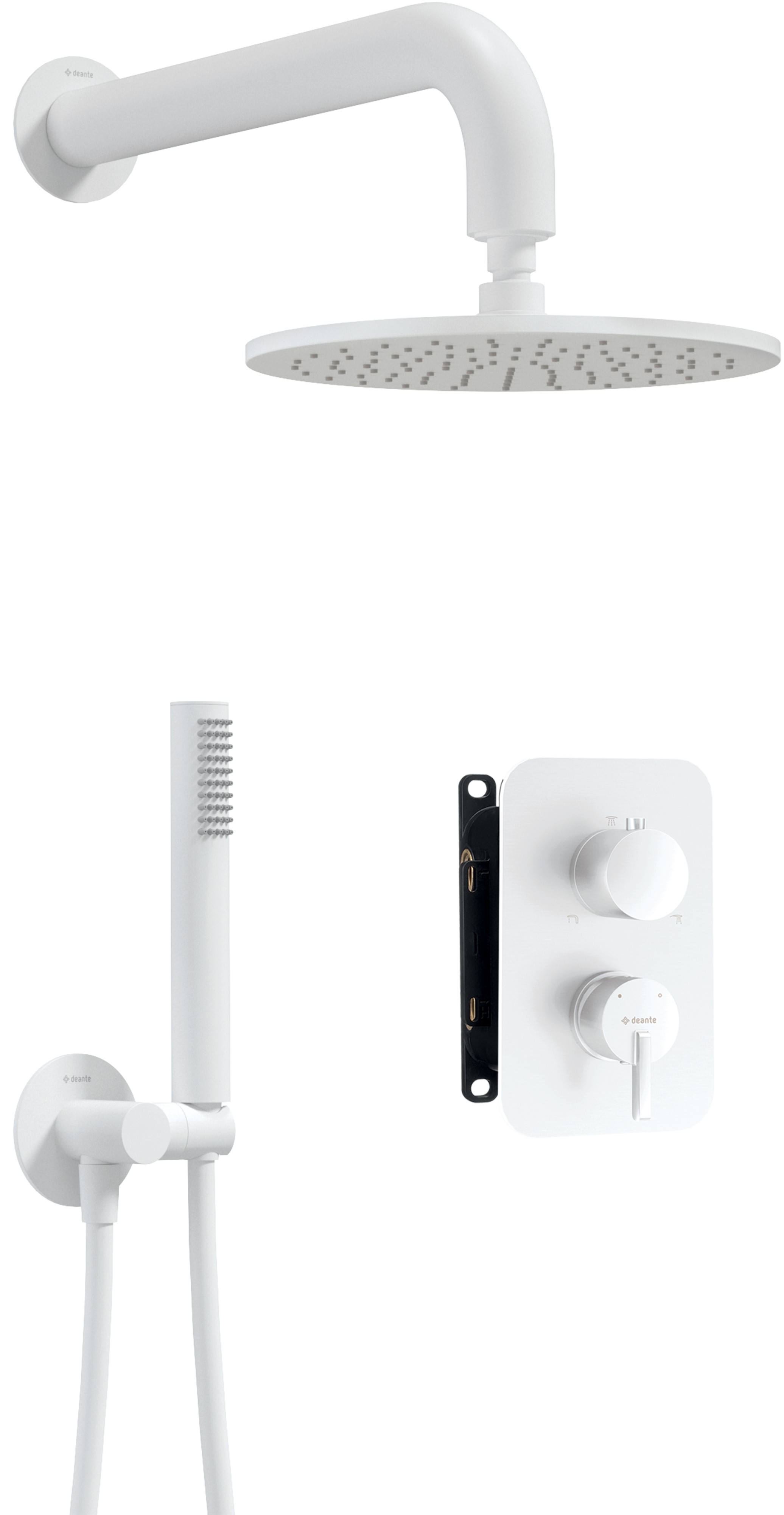 Deante Silia set doccia da incasso con soffione bianco BXYYAQSM