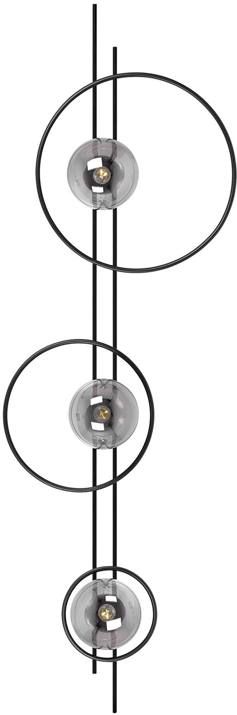 Kaja Astra lampada da parete 3x40 W nero-grafite K-5343